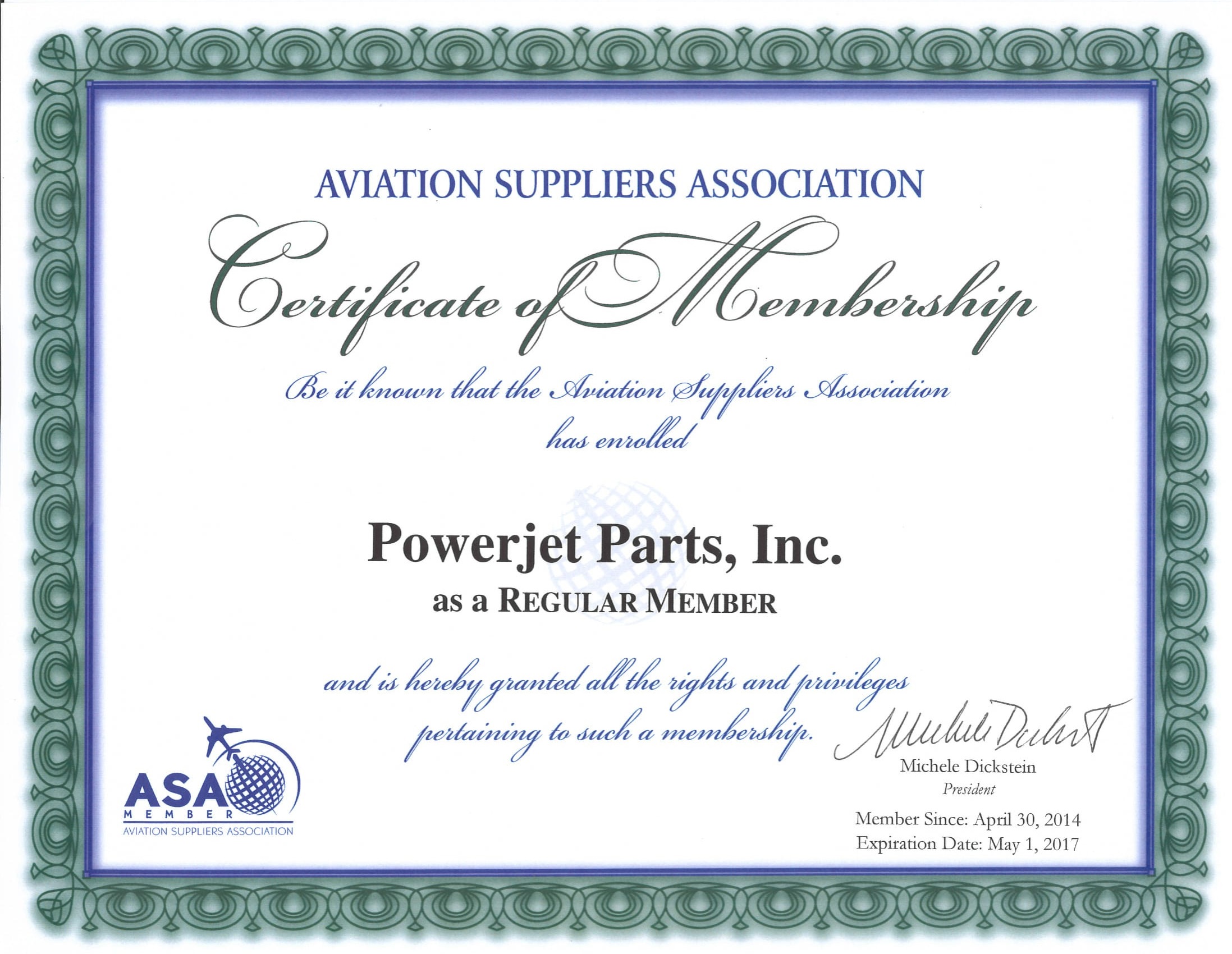 asa certificate exp may 2017 1 Powerjet Parts